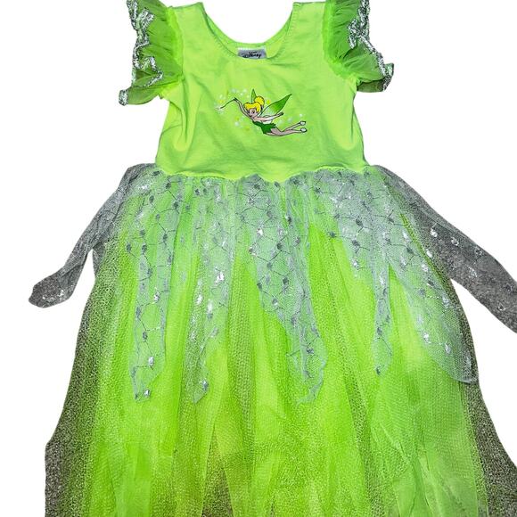 Vintage Disney Store neon green tinker Bell costume dress up tulle dress sz 2/4 - Picture 6 of 6